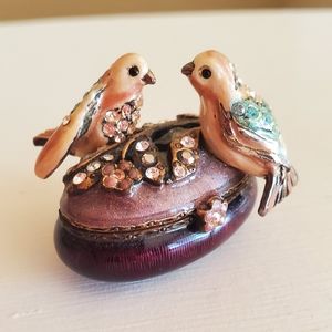 Jay Strongwater Lovebirds Trinket Box